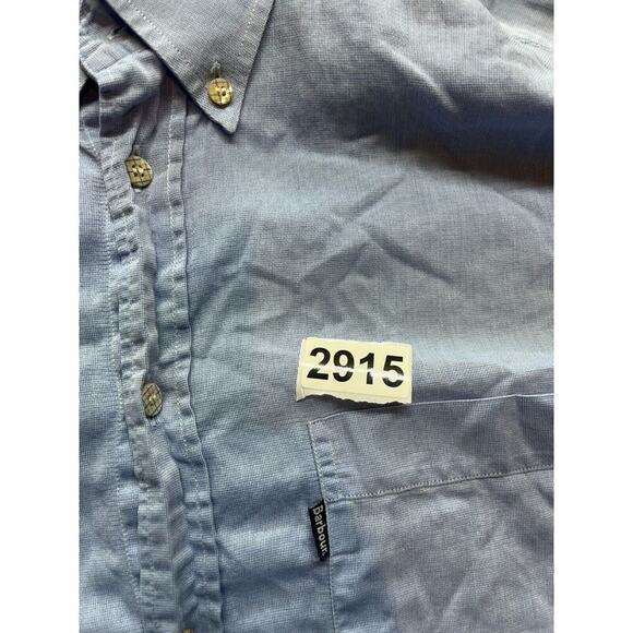 Barbour Button Down Shirt Men's Blue Tattersall Check Short Sleeve Shirt Medium - Picture 6 of 6